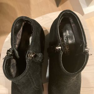 Aquitalia waterproof black suede ankle boots